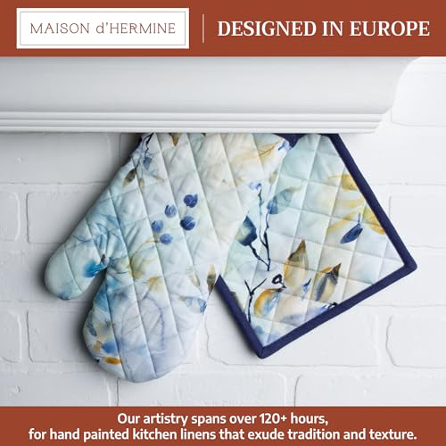 100% Cotton Oven Mitt & Pot Holder Set (046 - Lazy Summer Days / 7.5" x 13" & 8" x 8" (Oven Mitt & Pot Holder))