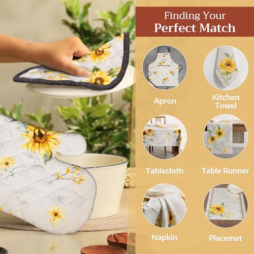 100% Cotton Oven Mitt & Pot Holder Set (057 - Candice / 7.5" x 13" & 8" x 8" (Oven Mitt & Pot Holder))