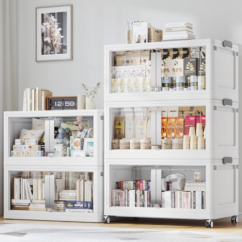 800QT Stackable Storage Bins with Lids (160QT -5pack / White)