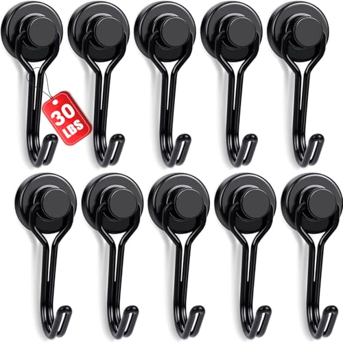 Swivel Swing Black Magnetic Hooks (10 Count)