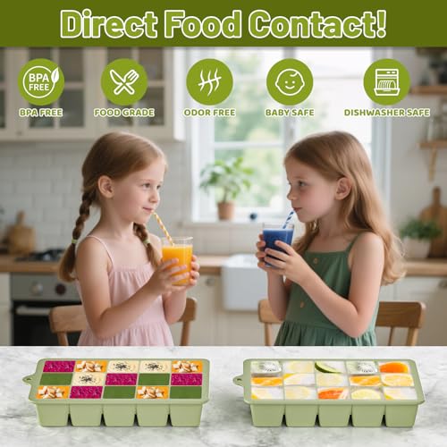 Silicone Ice Cube Tray 2 Pack (Green / Ice Cube Tray 2 Pack)