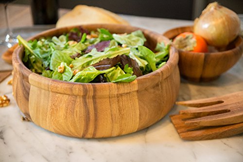 Acacia Wood Salad Bowl (12" Large Petaluma Salad Bowl)