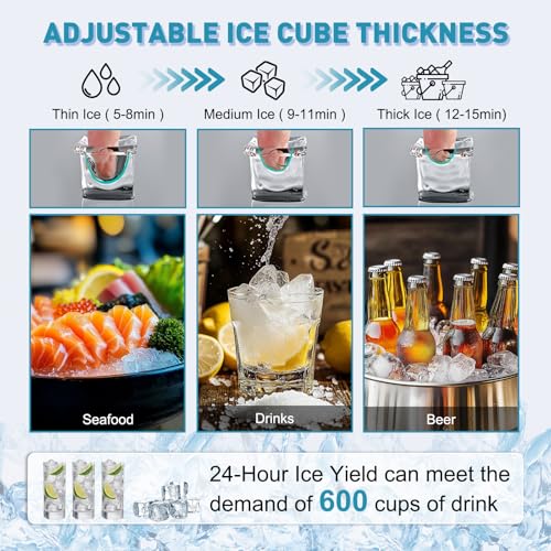 Commercial Ice Maker Machine (Clear Ice Cubes - 175LBS/24H)