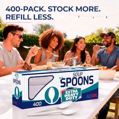 Extra Heavy Duty Plastic Soup Spoons