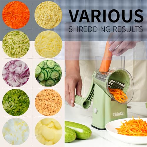 Upgrade Rotary Cheese Grater Shredder with Handle
