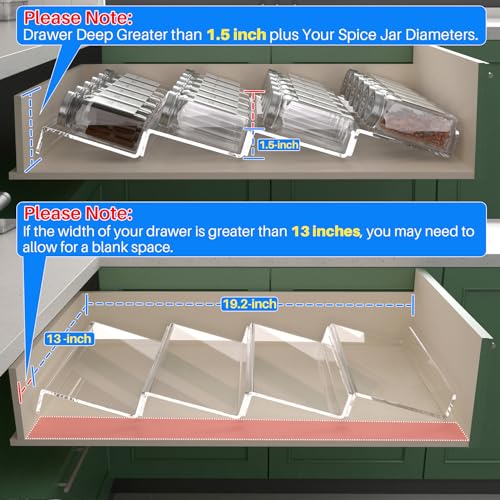 4 Pack Spice Drawer Organizer (Large-4Pcs)