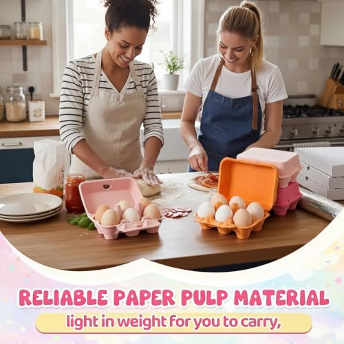 48 Pieces Colored Paper Pulp Egg Cartons 2 x 3 Colorful Style Vintage Blank Egg Cartons for Fresh Duck Quail Storage Kitchen Family Farmhouse (2x3 / Colorful)