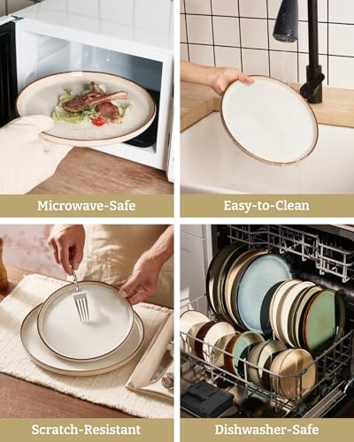 Milkyway 16 Piece Dinnerware Set with Pasta Bowls (Light khaki / Service for 4 (Include Pasta Bowls))