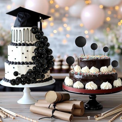 48 Pcs Balls Cake Topper Decorations Balloon Cupcake Toppers Foam Cake Topper Balls Cake Balls Decorations for Birthday Party Wedding Anniversary Cake Decorating (48 Count)
