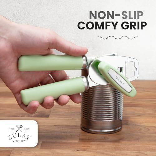 Manual Can Opener Heavy Duty Patented Stainless Steel (Matcha Cream / Comfy Grip)