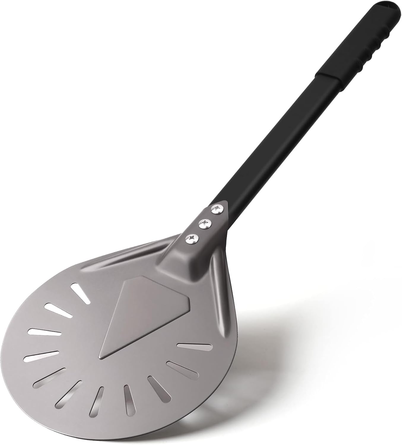 Pizza Turning Peel 9 Inch Round Aluminum Perforated Pizza Peel Turner with Metal Handle Pizza Paddle for Homemade Pizza Oven Accessories - HomeSpice