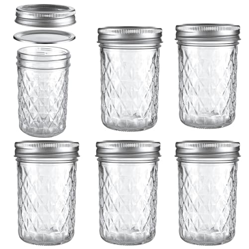 8oz 250ml Glass Mason Jars 6 Pack (8 oz)