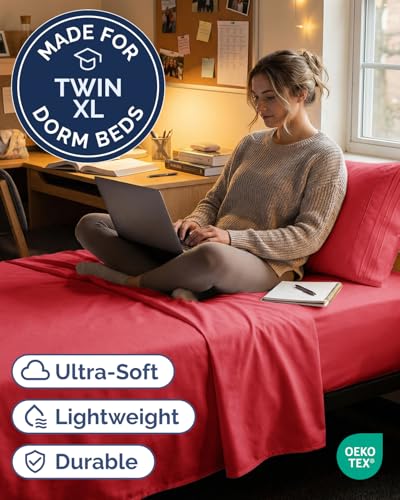 Twin XL 3 Piece Sheet Set (27 - Red / Twin XL)