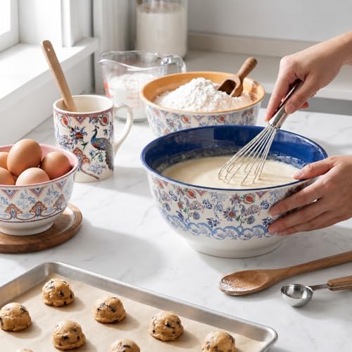 Melamine Mixing Bowl Set with Lids (Ottoman Floral / Large)