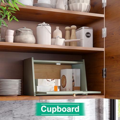 Green Bread Box for Kitchen Counter (Green / Medium-1_Tier)
