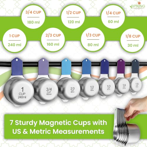 Magnetic Measuring Cups & Spoons Set of 15 (Winter Frost)