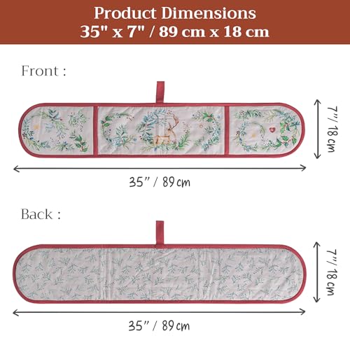 Double Oven Mitts 100% Cotton Double Oven Glove (100 - Holly Time / 7" x 35" (Double Oven Mitt))