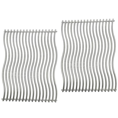 17-3/4" Stainless Steel 2 Waved Cooking Grids Grates Replacement Parts for Napoleon Prestige 500, Pro 500, LEX 485 Gas Grill S83011 (17 3/4 x 26")