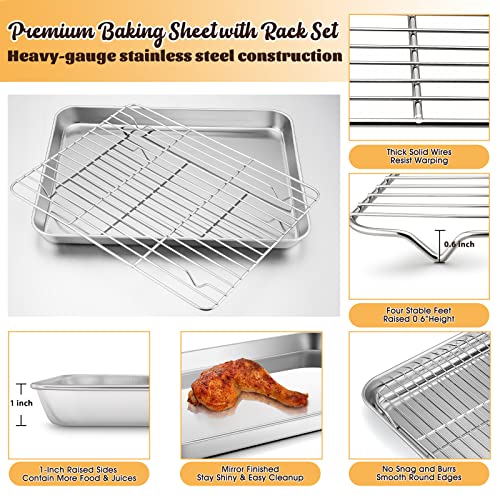 Stainless Steel Baking Sheet with Rack Set (12.4"x9.7")