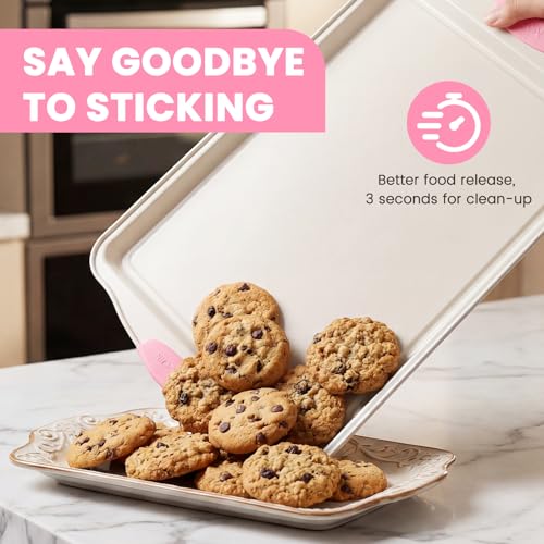 22 PCS Nonstick Baking Pans Set (Pink)