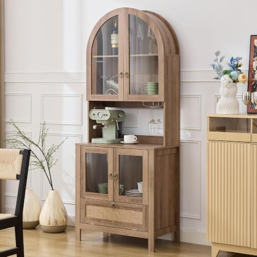 75'' Tall Arched Pantry Cabinet (75'' / Natrual)
