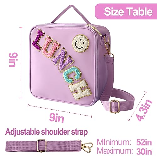 Insulated Lunch Bag With Adjustable Shoulder Strap (Purple)
