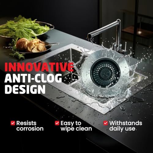 Kitchen Sink Drain Strainer (1-Pack / Built in Stopper (2-in-1))