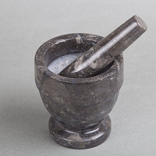 Charcoal Marble 4.75" X 4.75" Mortar & Pestle (Charcoal / 4.75" Diam. x 4.75" H)