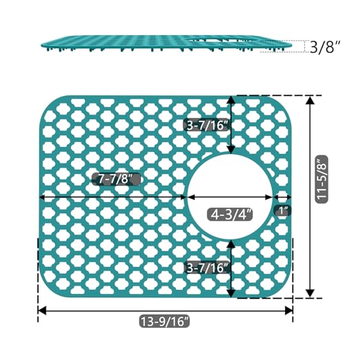 2 Pack Silicone Sink Protector Mat for Kitchen Sink Rear Drian Green