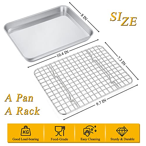 10.4 Inch Toaster Oven Pan Tray with Wire Rack (10.4 Inch)