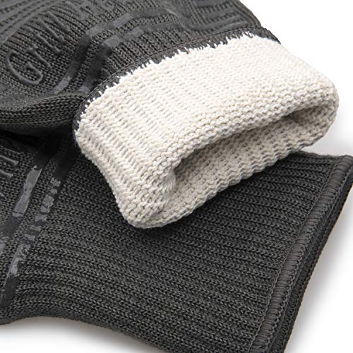 Grill Gloves Heat Proof for Men Grilling BBQ Heat Resistant Gloves (Gray / Mid Cuff - Large Palm)
