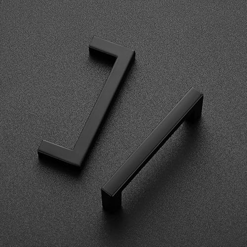 Matte Black Cabinet Handles Solid Cabinet Pulls (Black / Flat Black 3'' Hole Center)