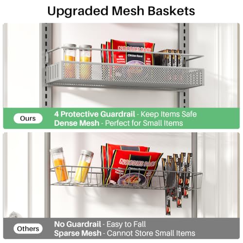8 Tiers Over the Door Organizer (Grey / 17" W x 6" D x 69" H)