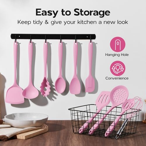 Silicone Cooking Utensils Set (Sakura Pink)
