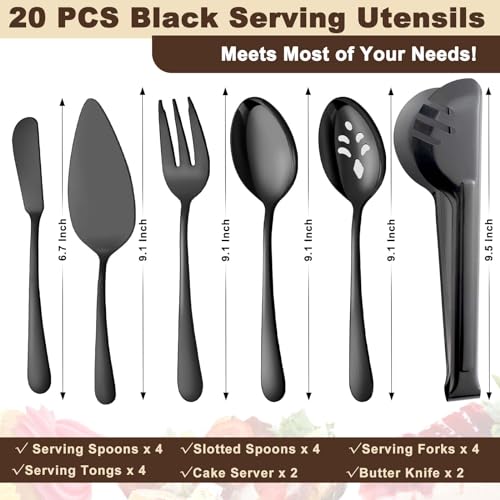 Black 20 Piece Serving Set (Black)