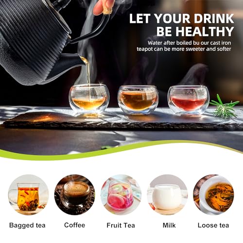 Japanese Tetsubin Tea Kettle Cast Iron Teapot with Stainless Steel Infuser 30 oz (Pagoda 30 oz / 900 ml)