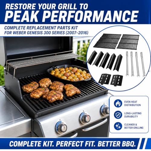 Grill Parts for Weber Genesis 300 Series Grills with Front Control (17.5" x 2.25" x 2.3751" - 7620 Genesis 300)