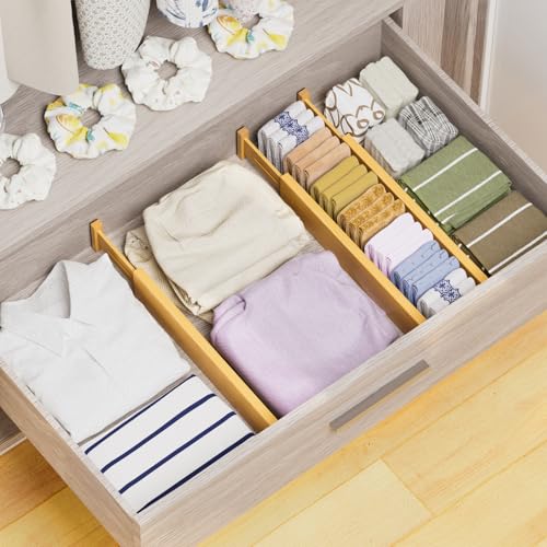 Bamboo Drawer Dividers Organizers (bamboo-4Pack)