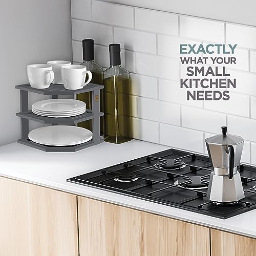 Grey Plate Organizer for Cabinet