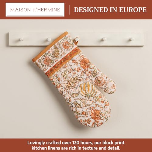 Maison d'Hermine Oven Gloves 100% Cotton Oven Mitt (127 - Pumpkin Spice / 7.5" x 13" (Oven Mitt))