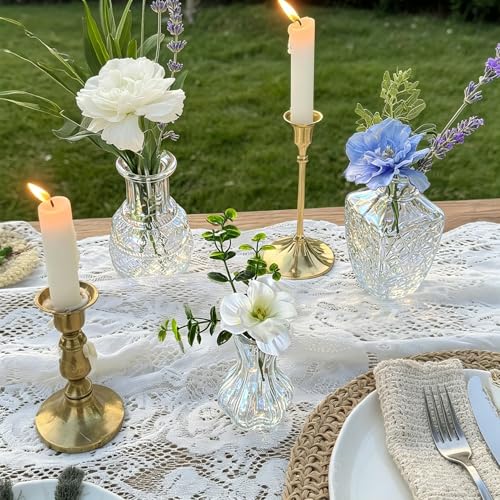 Glass Bud Vase Set of 5 Pcs Small Minimalist Vases for Flowers (Clear)