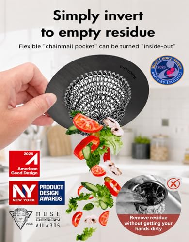 Reversible Kitchen Sink Drain Strainer (Black)