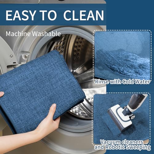 Extra Long Kitchen Runner Rugs Kitchen Mat Non Slip Blue 17"x95"