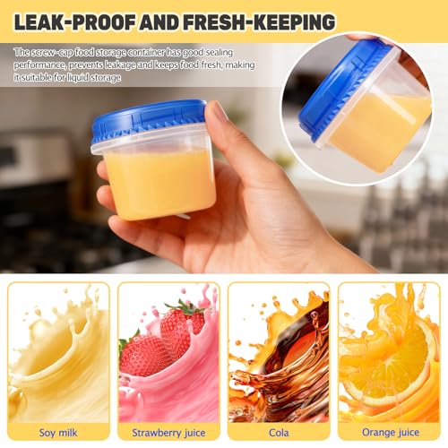 12 Pack Freezer Containers with Screw On Lids 6 Oz (6oz-12pack)