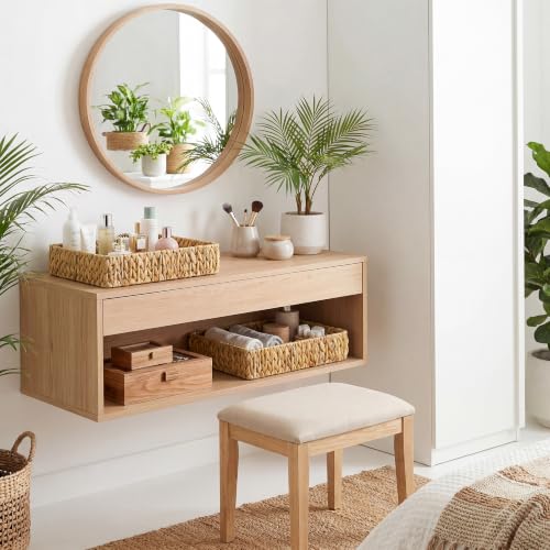 Large Bathroom Baskets (Natural(Water Hyacinth) / 15 ¾"L x 11 ¼"W x 3 ½"H)