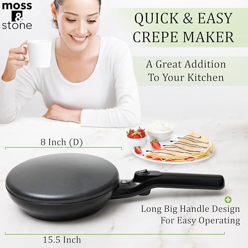 Cordless Electric Crepe Maker (8 Inch Cordless / Cardless / Black)