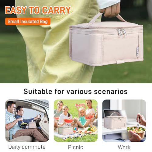 NOL Small Lunch Bag Mini Lunch Box Insulated Lunch Bag for Men