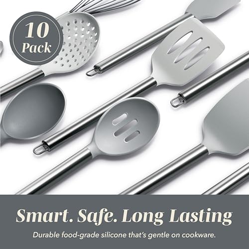 Silicone Cooking Utensils (Grey Ombre / 10 Pieces)