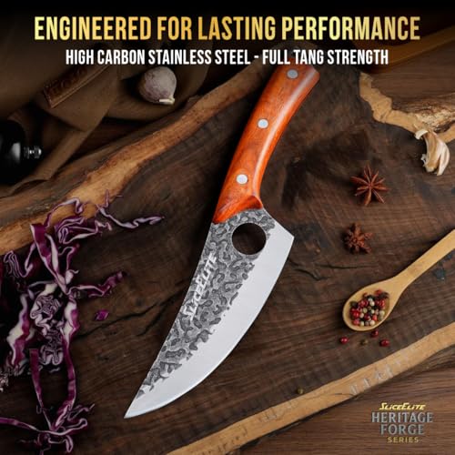 3 Piece BBQ Knife Set Serbian Chef Knife Meat Cleaver Viking Kitchen Knives