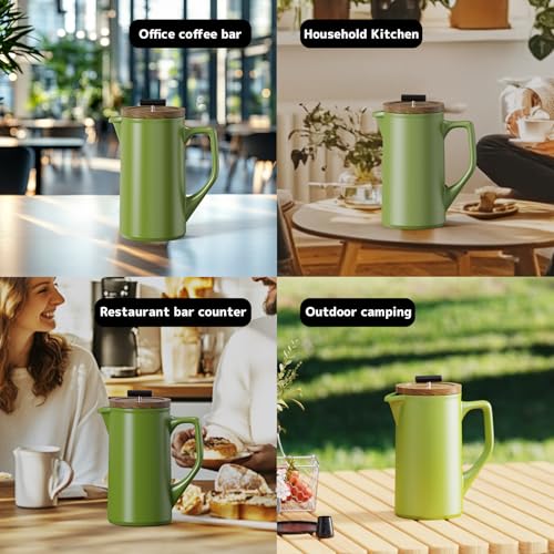 Ceramic French Press 22oz (Green)